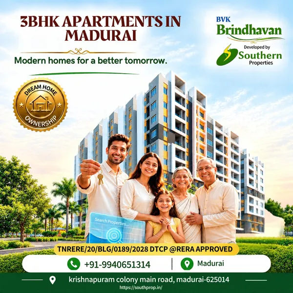 3BHK Apartments in Madurai: A Complete Guide to Modern Family Living