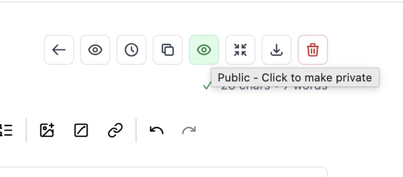 Make a document public and share